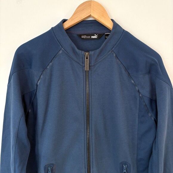 Alexander McQueen X Puma Collab Mens Zip Up Jacket XL Blue Logo Casual NWT Flaw - Picture 3 of 13